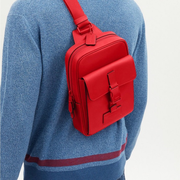 NWT Coach CP023 Track Pack Bright Poppy Red - Picture 2 of 7